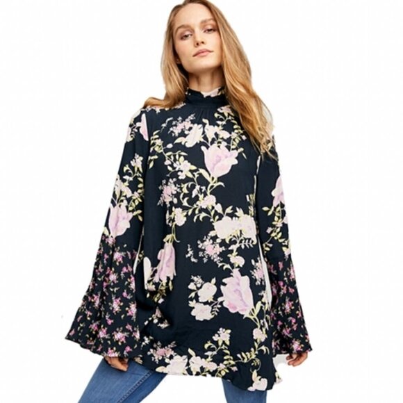 NWT Free People Tate Tunic/Mini Dress in Midnight Combo top - Picture 4 of 11